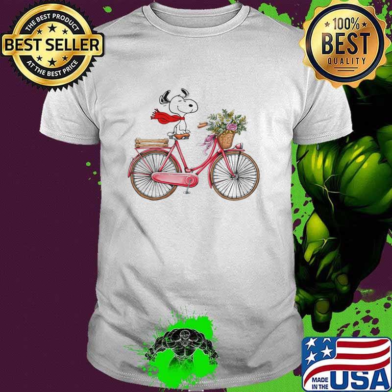 Snoopy happy bike flower shirt