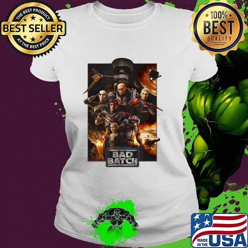 Star Wars The Bad Batch Group Shot Poster T-Shirt Ladies tee Star Wars The Bad Batch Group Shot Poster T-Shirt Ladies tee