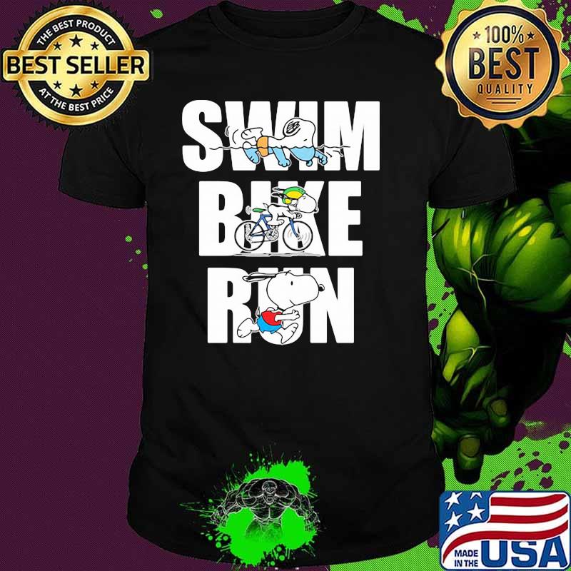 Swim bkie run snoopy shirt