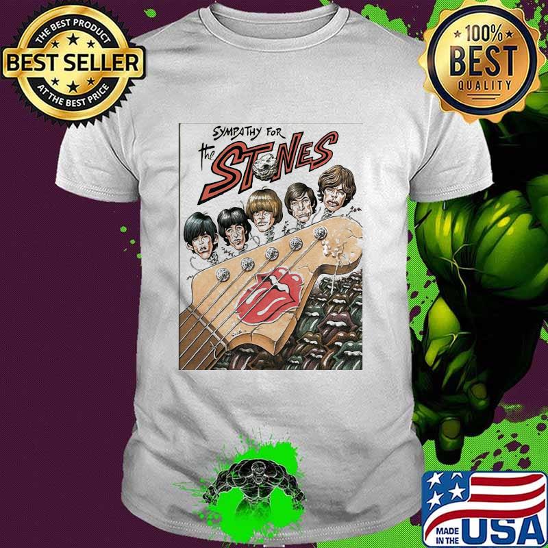 Sympathy for the rolling stones lips guitar shirt