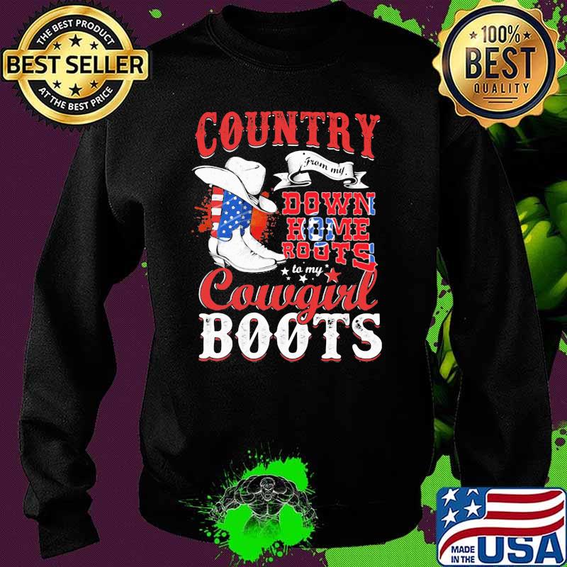 Tennessee Country Down Home Roots Cowgirl Boots American Flag Shirt Sweater Tennessee Country Down Home Roots Cowgirl Boots American Flag Shirt Sweater