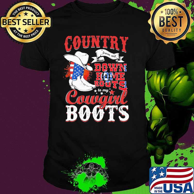 Tennessee Country Down Home Roots Cowgirl Boots American Flag Shirt Tennessee Country Down Home Roots Cowgirl Boots American Flag Shirt