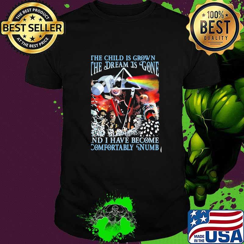 The child is grown the dream is gone and i have become comfortably numb Pink floyd shirt
