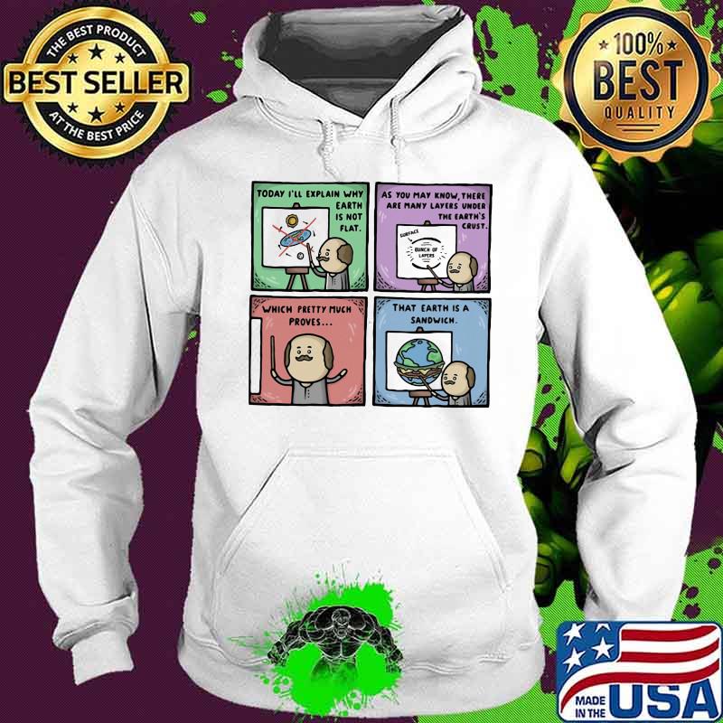 Today I'll Explain Why Earth Is Not Flat THat Earth Is A Sandwich Shirt Hoodie Today I'll Explain Why Earth Is Not Flat THat Earth Is A Sandwich Shirt Hoodie