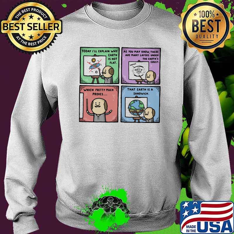 Today I'll Explain Why Earth Is Not Flat THat Earth Is A Sandwich Shirt Sweater Today I'll Explain Why Earth Is Not Flat THat Earth Is A Sandwich Shirt Sweater