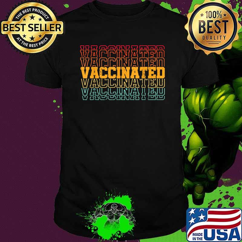 Vaccinated 2021 Vintage Rainbow Shirt