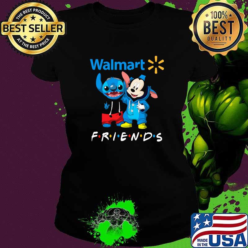 Walmart Friends Mickey Mouse And Stitch Shirt Ladies tee Walmart Friends Mickey Mouse And Stitch Shirt Ladies tee
