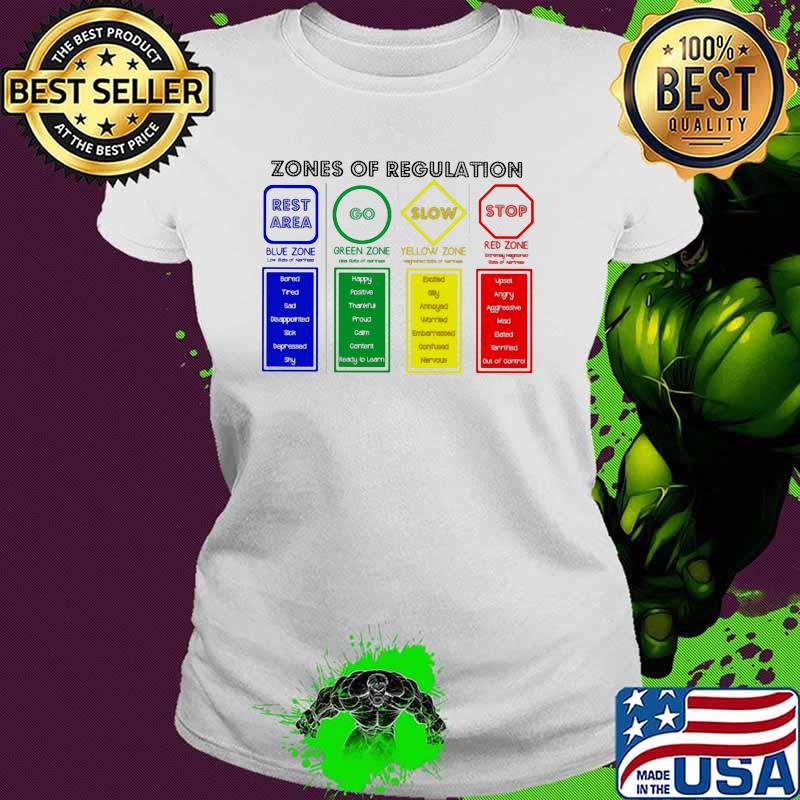 Zones Of Regulation Blue Green Yellow And Red Zone Shirt Ladies tee Zones Of Regulation Blue Green Yellow And Red Zone Shirt Ladies tee