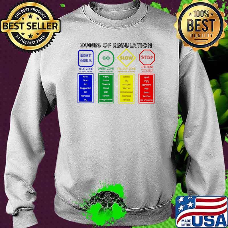 Zones Of Regulation Blue Green Yellow And Red Zone Shirt Sweater Zones Of Regulation Blue Green Yellow And Red Zone Shirt Sweater