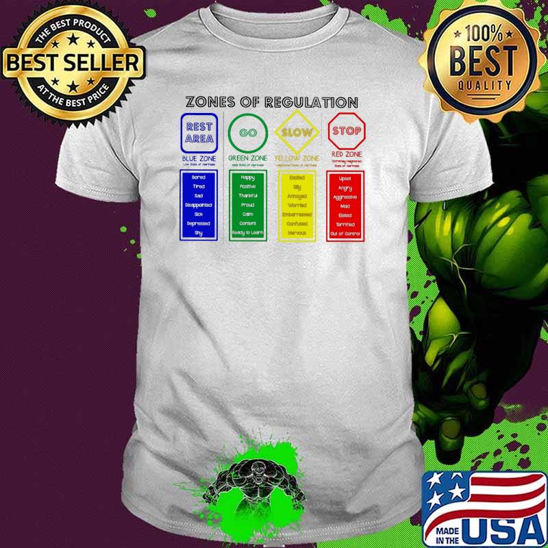 Zones Of Regulation Blue Green Yellow And Red Zone Shirt