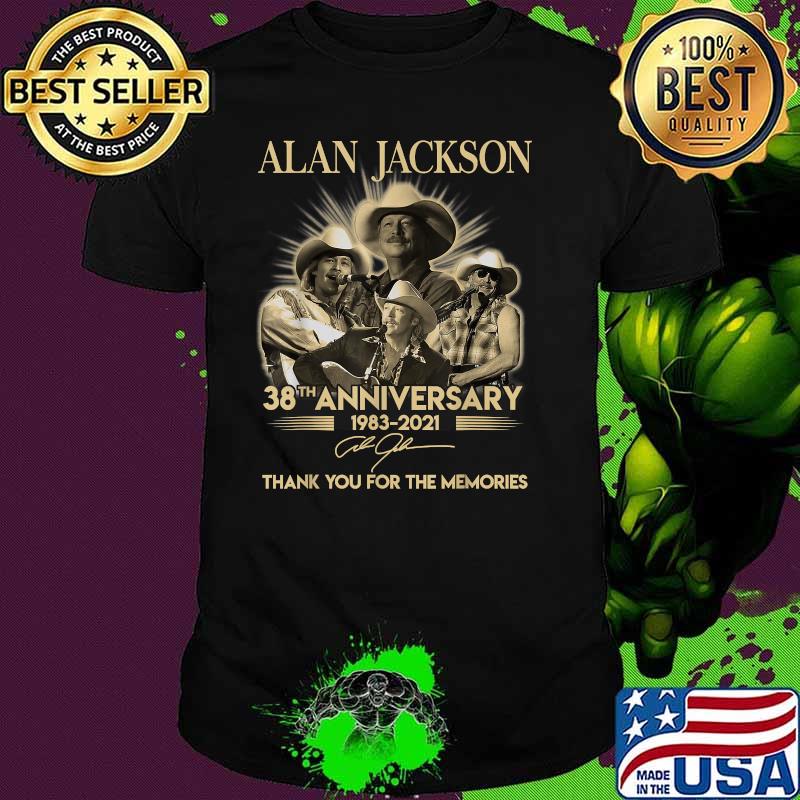 38th Anniversary Alan Art Jackson 1983 2021 thank you for the memories signature T-Shirt