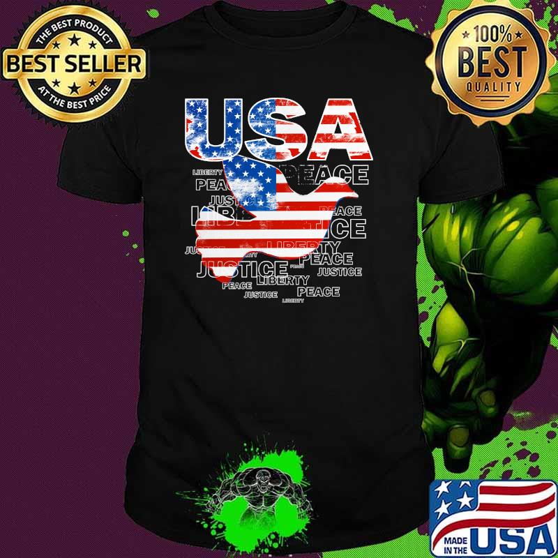 4th of July USA Dove American Flag Patriotic Shirt