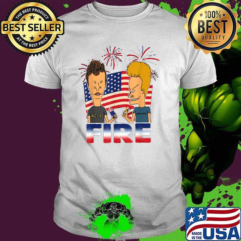 AC DC Metallica 4th of July Independence firework T-Shirt