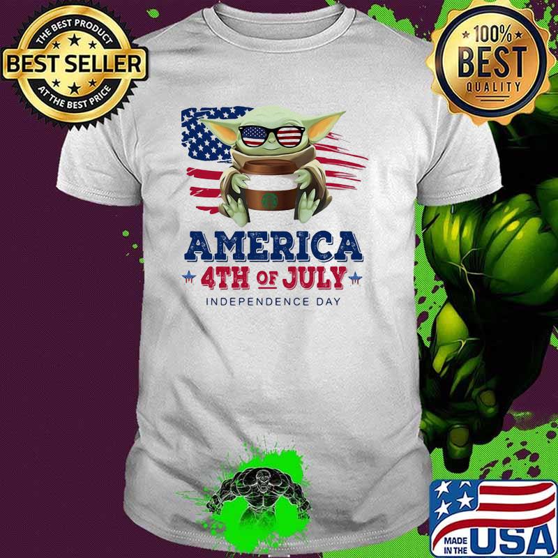 America 4th of July independence day yoda coffee shirt