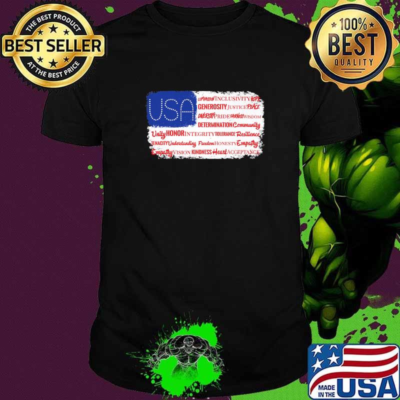 American flag love pride 4th of July T-Shirt