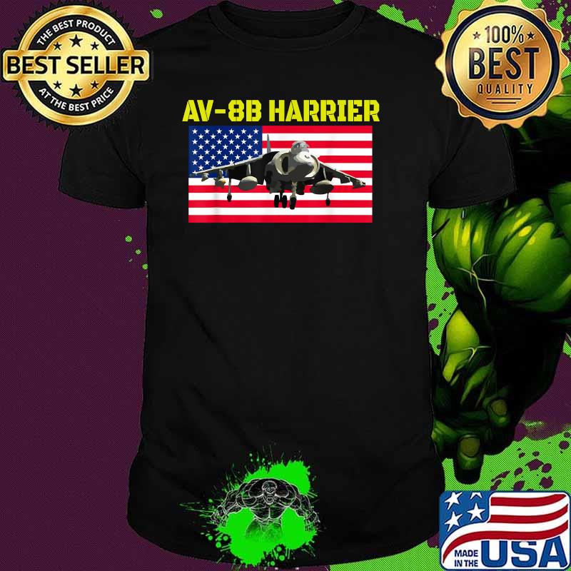Av 8B Harrier Fun pilot and aircraft flying airplanes American Flag T-Shirt