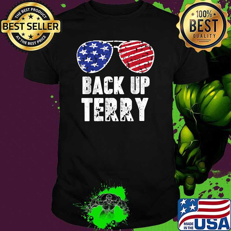 Back Up Terry 4th of July Sunglasses USA American Flag T-Shirt