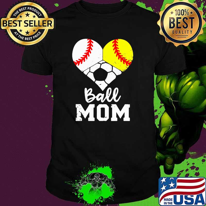 Ball Mom Heart Softball Shirt