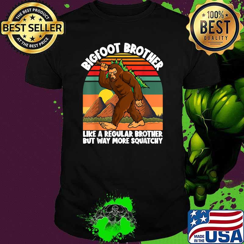 Bigfoot Brother Like A Regular Brother But Way More Squatchy Vintage Sunset T-Shirt