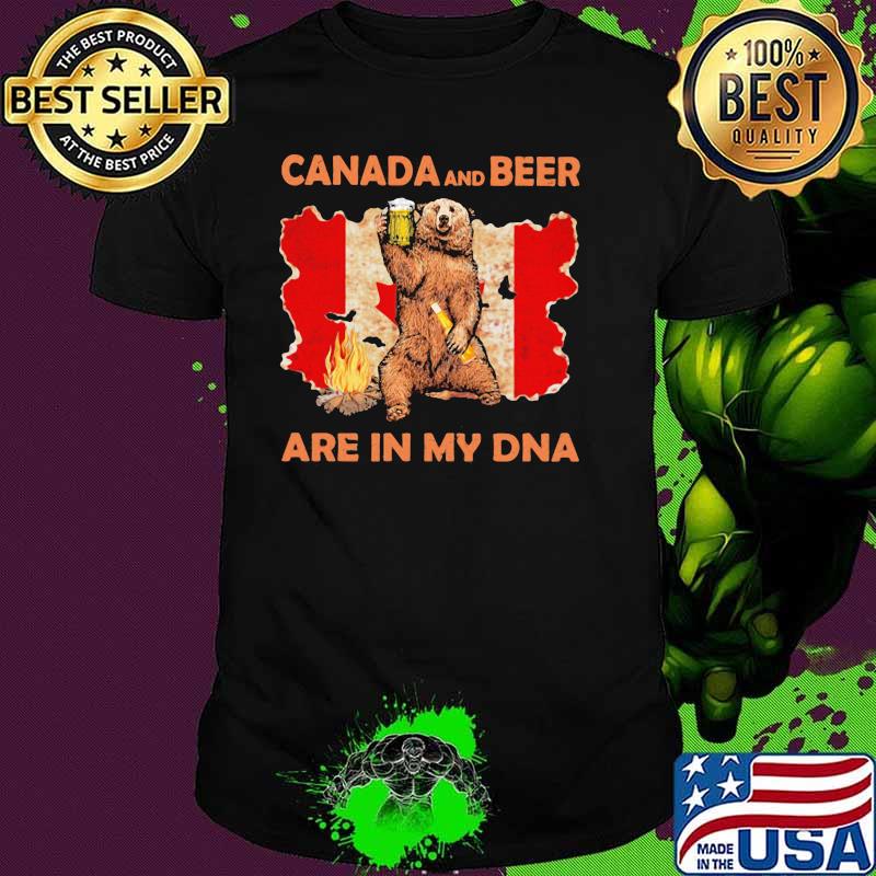 Canada And Beer Are In My DNA Flag Bear Shirt