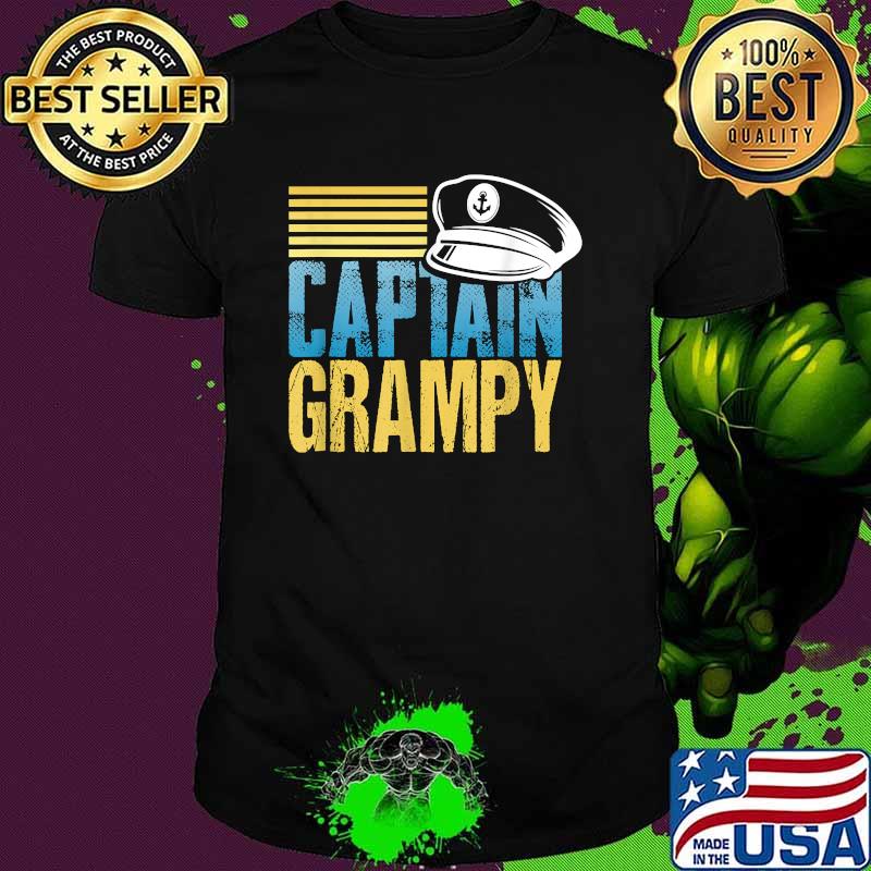Captain Grampy Sailing Captain Hat - Boat Lover Boating T-Shirt