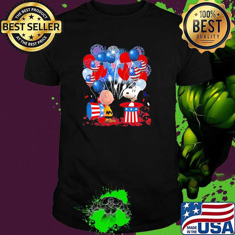 Charlie and snoopy balloon 4th of july independence shirt