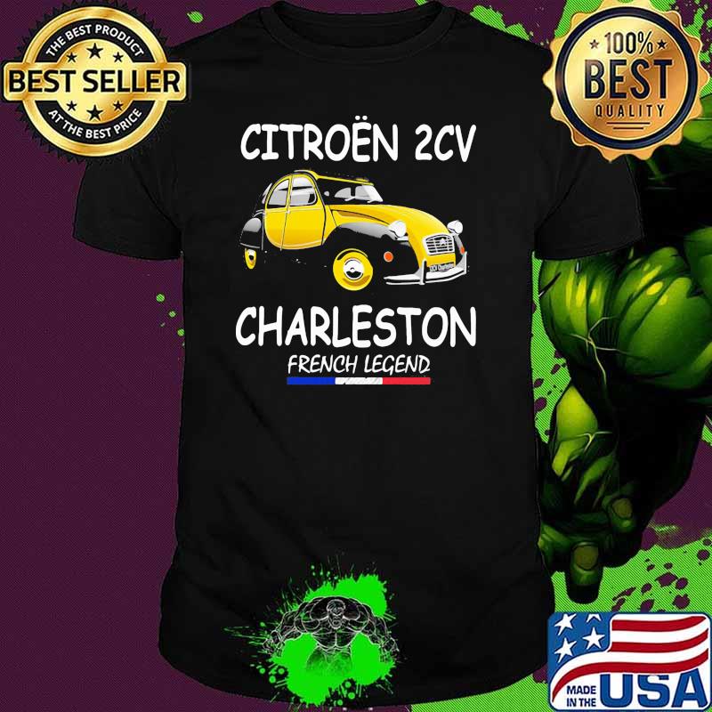 Citroen 2CV Charleston french legend yellow car shirt