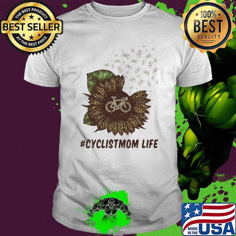 Cyclist Mom Life Sunflower Lepoard Shirt