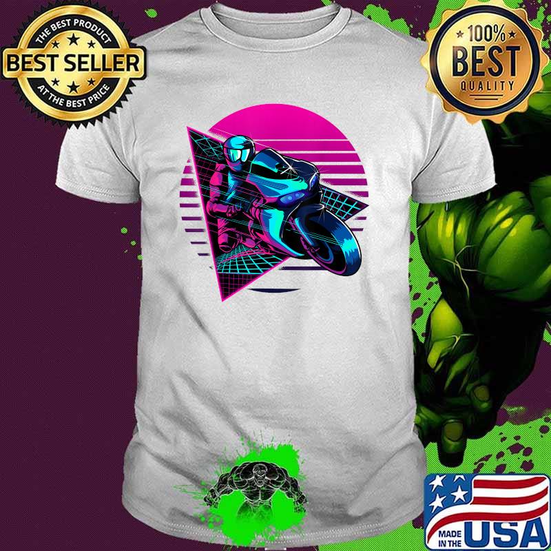 Dirt Bike Rider Vaporwave Aesthetic Synthwave 80s Motorcycle T-Shirt
