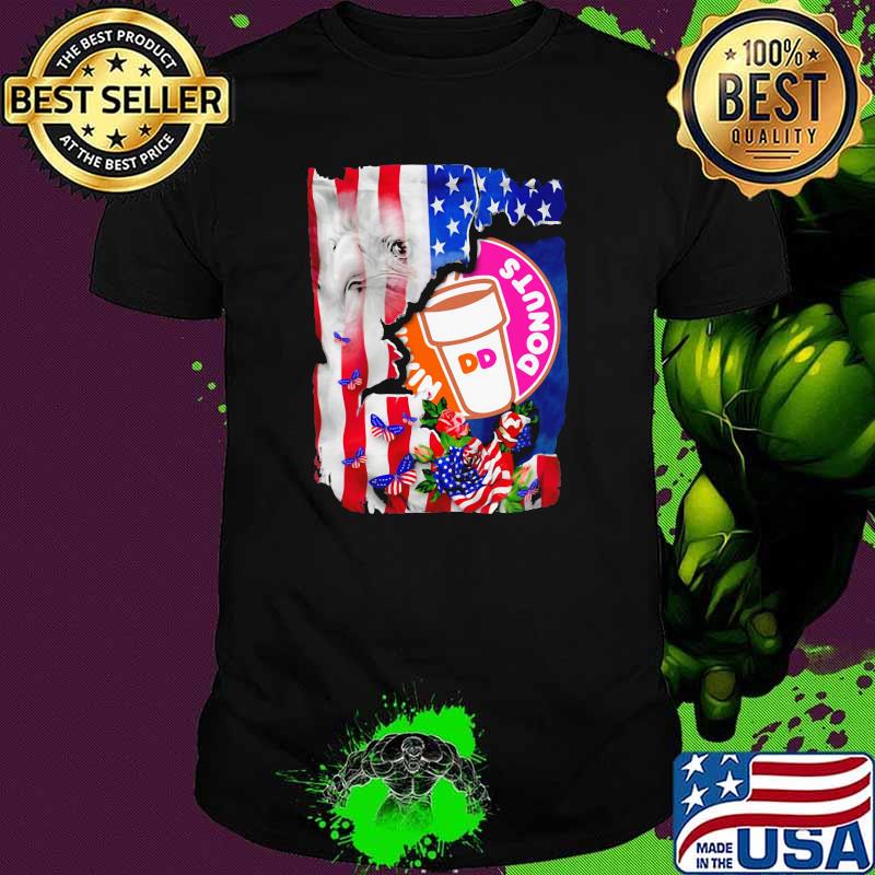 Donuts Coffee 4th of July Independence Day Flower shirt