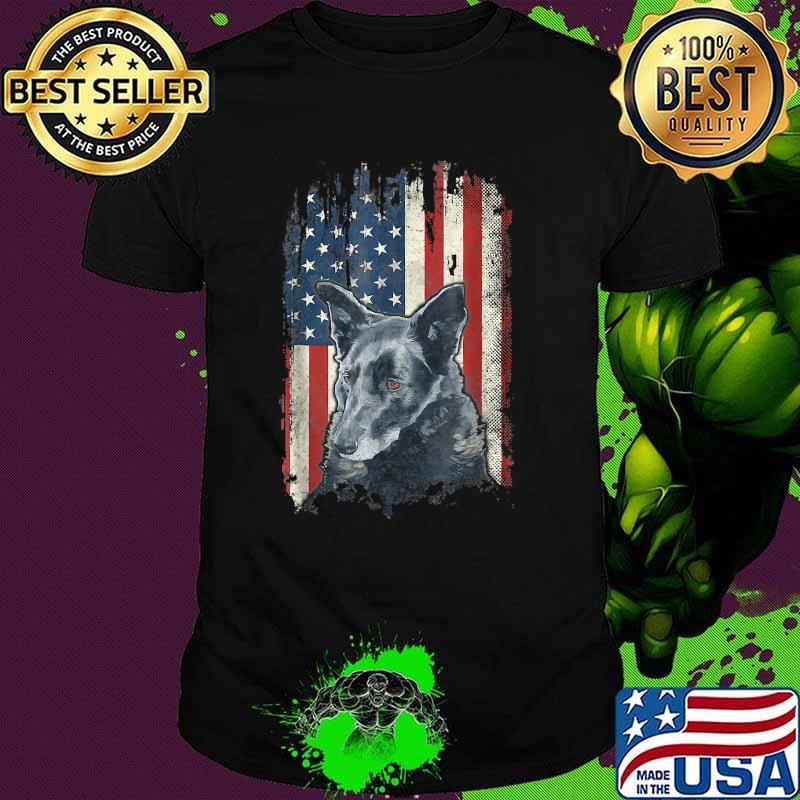 Dutch Shepherd American Flag 4th Of July Dog T-Shirt