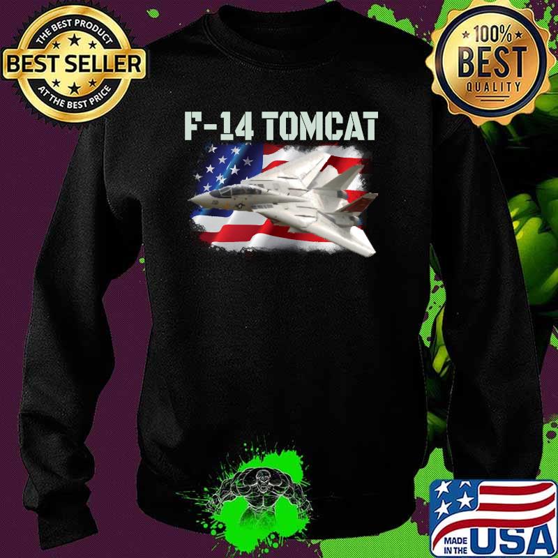 F 14 Tomcat Fun pilot and aircraft flying airplanes American Flag T-Shirt Sweater F 14 Tomcat Fun pilot and aircraft flying airplanes American Flag T-Shirt Sweater