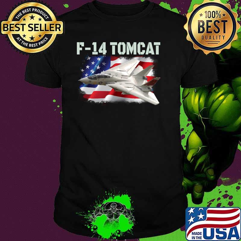 F 14 Tomcat Fun pilot and aircraft flying airplanes American Flag T-Shirt