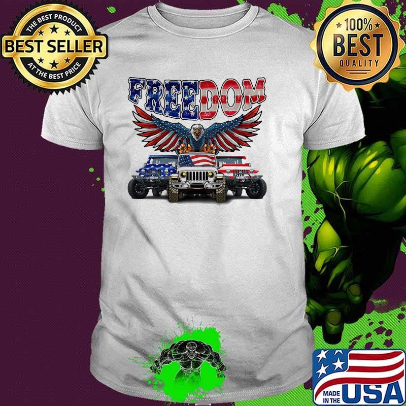 Freedom Eagle And Jeep American Flag Shirt