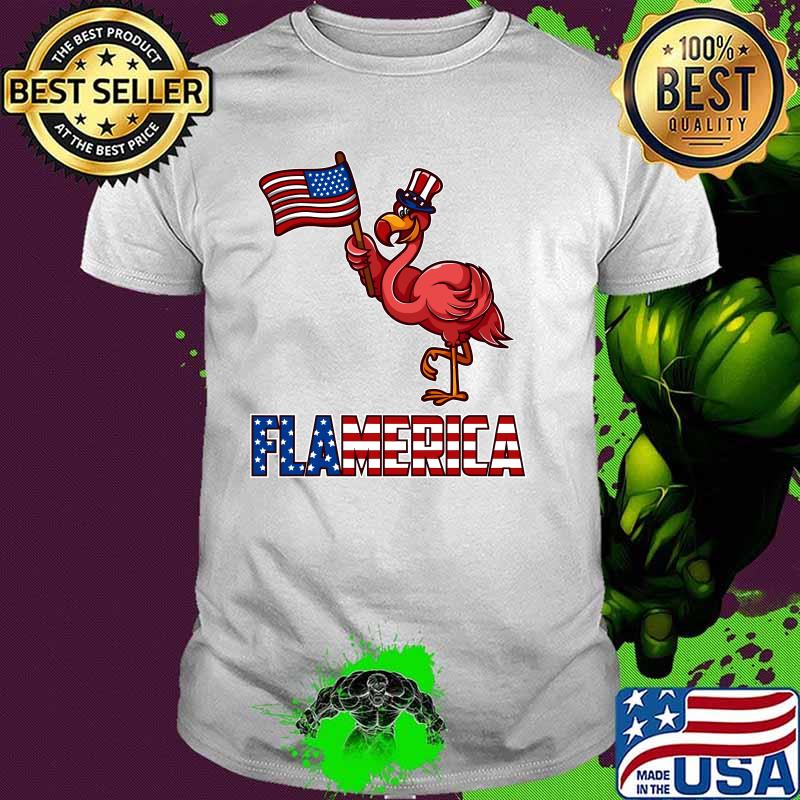 Funny Flamerica Cool Flamingo America 4th Of July Independence T-Shirt