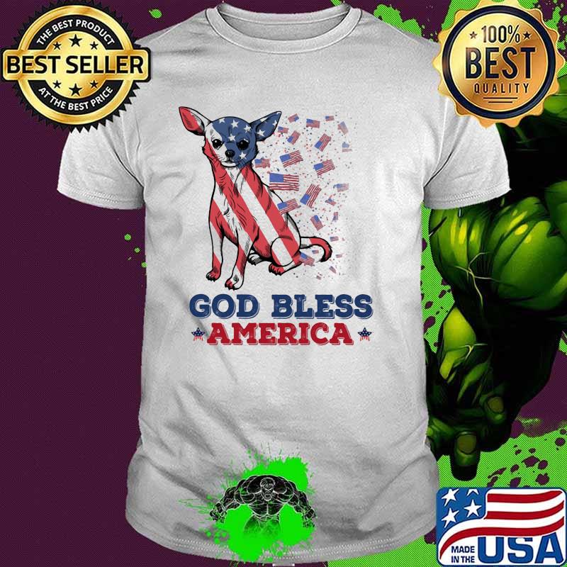 God Bless America Chihuahua American Flag Shirt