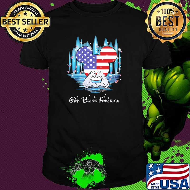 God bless america mickey american flag shirt
