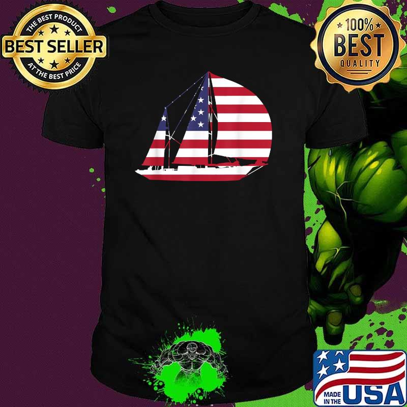 Great Sailboat United States Flag T-Shirt
