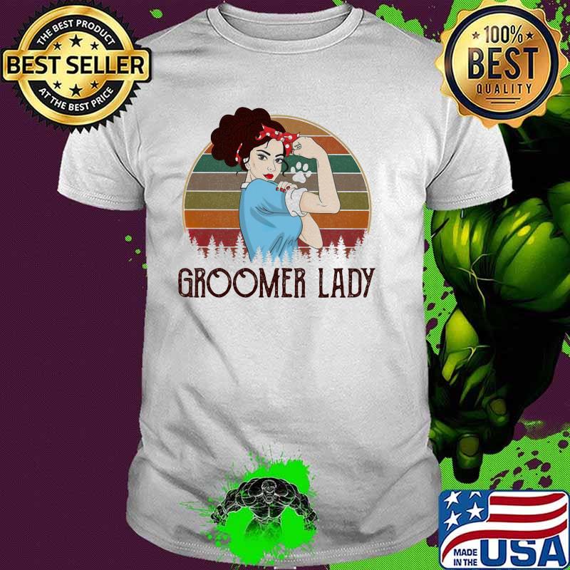 Groomer Lady Strong Girl And Dog Vintage Shirt