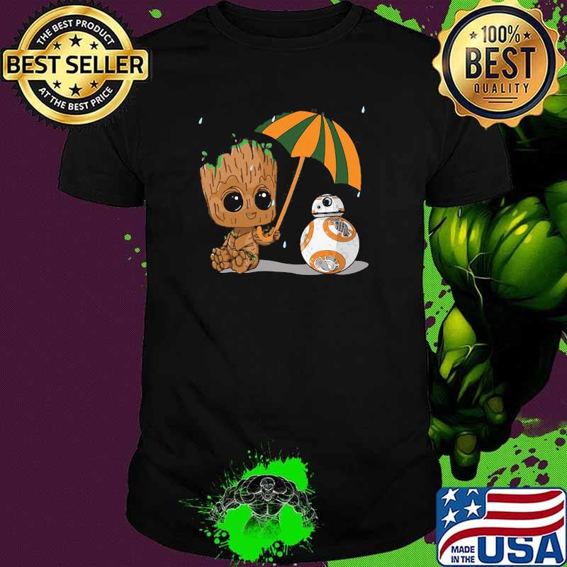 Groot holding umbrella egg shirt