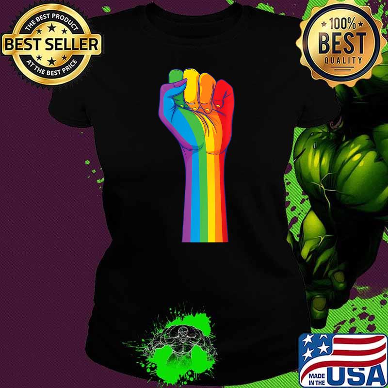 Hand Rainbow Gay Pride T-Shirt Ladies tee Hand Rainbow Gay Pride T-Shirt Ladies tee
