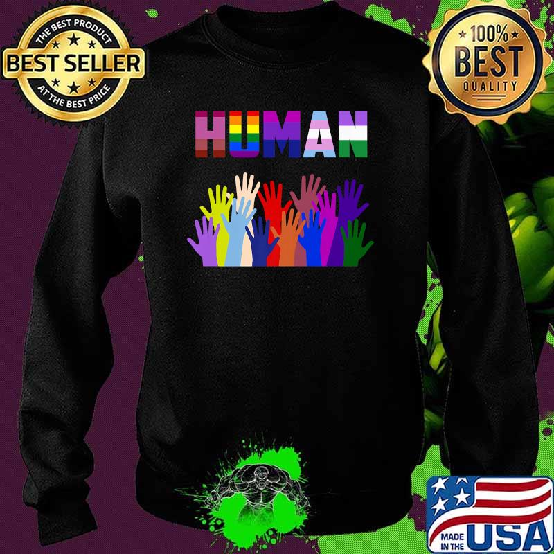 Human LGBT Flag Gay Pride Rainbow T-Shirt Sweater Human LGBT Flag Gay Pride Rainbow T-Shirt Sweater