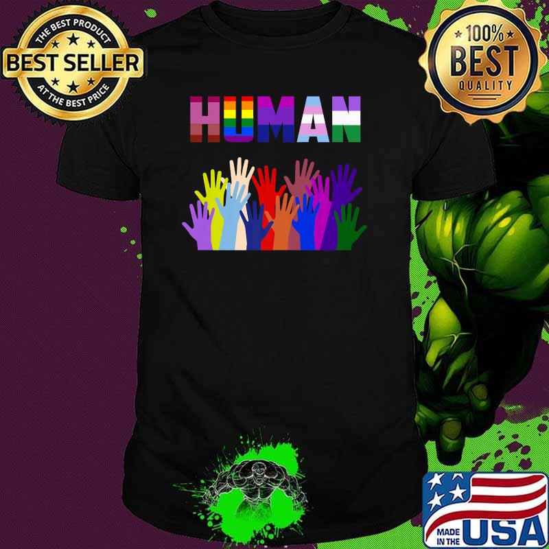 Human LGBT Flag Gay Pride Rainbow T-Shirt