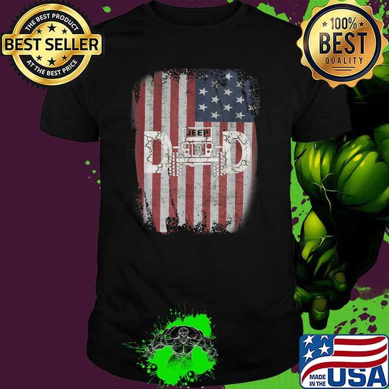 Jeep Dad American Flag Father's Day 4th of July T-Shirt