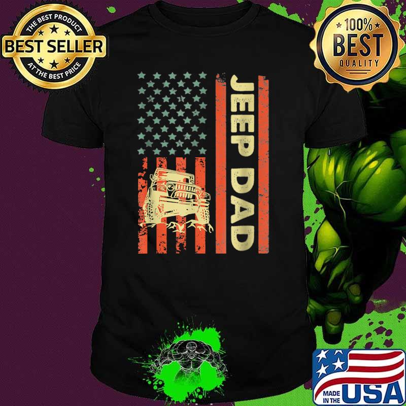 Jeep Dad Patriotic American Flag Father's Day 4th of July T-Shirt