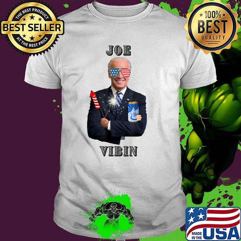 Joe Vibin Biden Celebrating Partying USA July 4th Fireworks T-Shirt