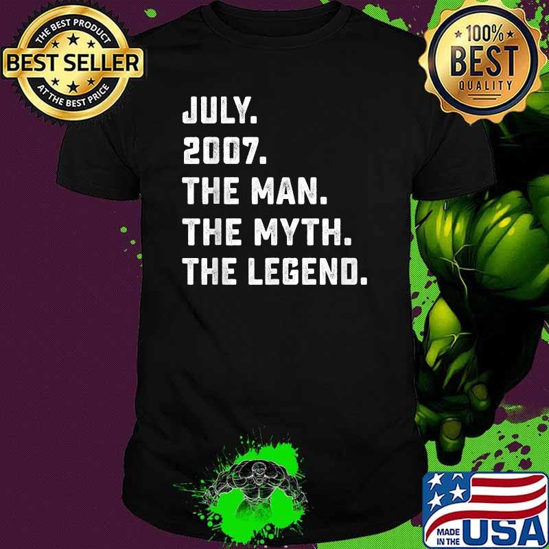 July 2007 The Man The Myth The Legend 14th Birthday T-Shirt