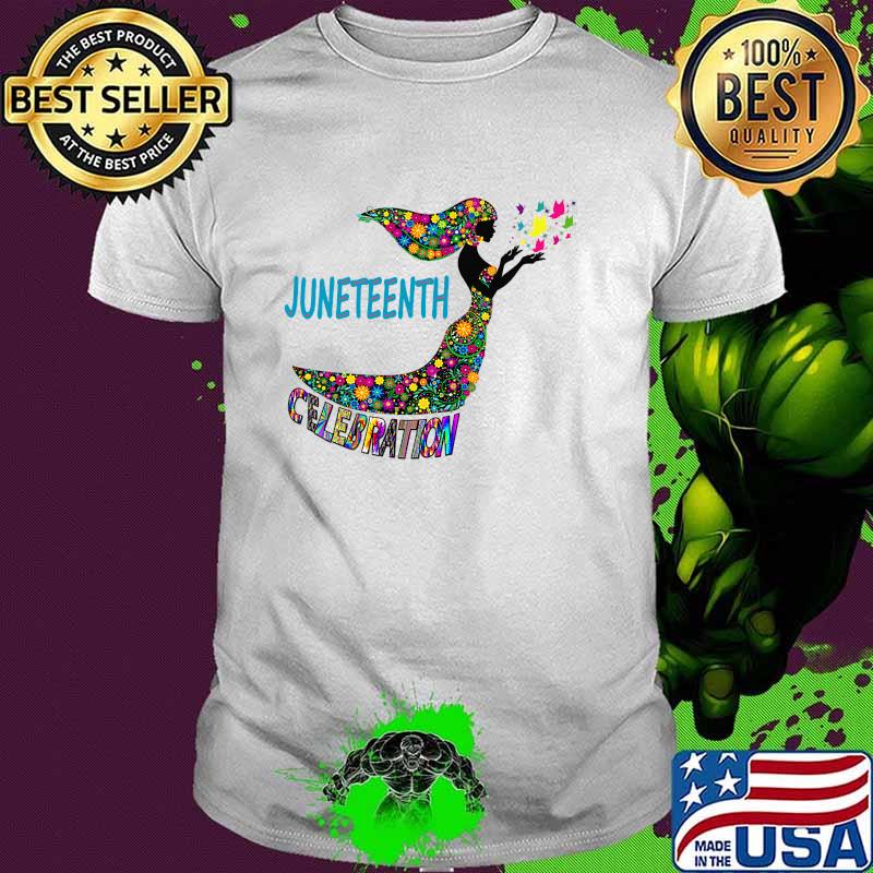 Juneteenth celebration ladies dove bird flower T-Shirt