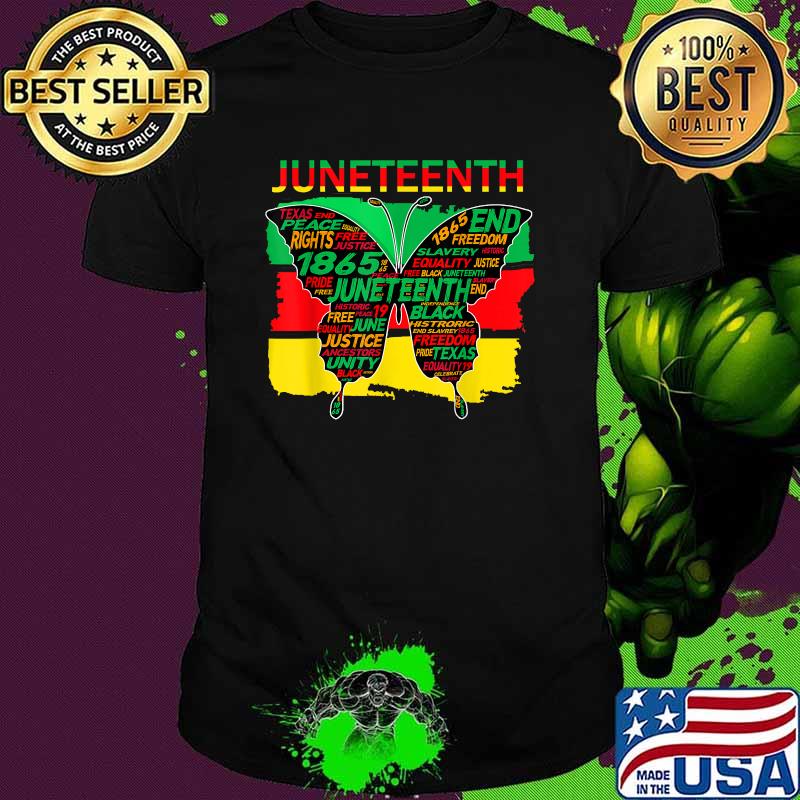 Juneteenth Freedom Day June 19th Junenth African American Butterflies T-Shirt