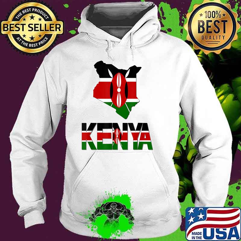 Kenya Map With Kenya Flag T-Shirt Hoodie Kenya Map With Kenya Flag T-Shirt Hoodie